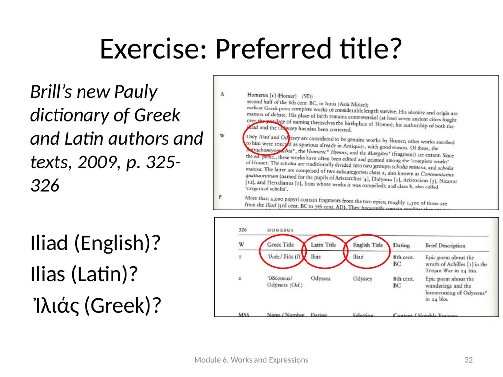 Describing works and expressions Module 6 Prepared - slide 32 of 163