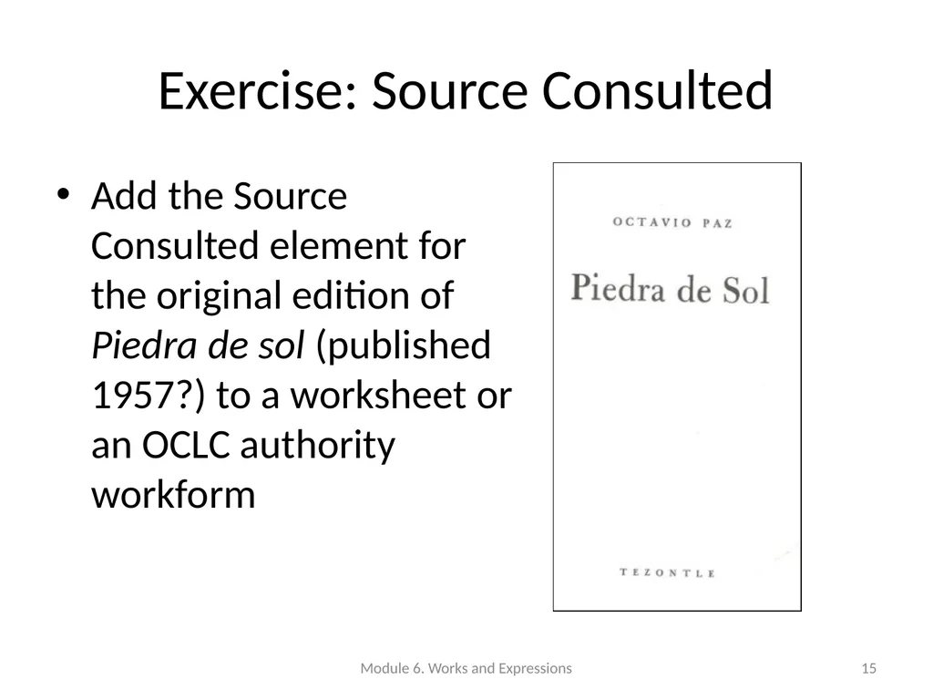 Describing works and expressions Module 6 Prepared - slide 15 of 163
