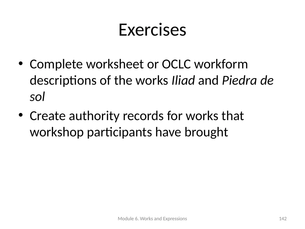 Describing works and expressions Module 6 Prepared - slide 142 of 163