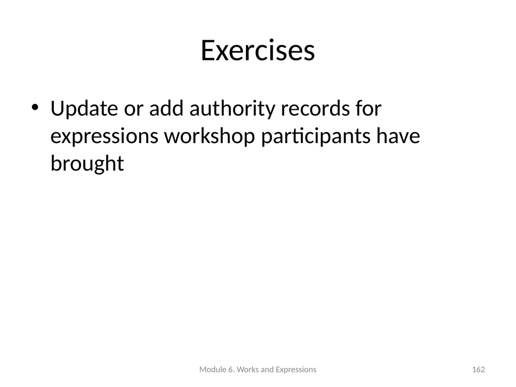 Describing works and expressions Module 6 Prepared - slide 162 of 163