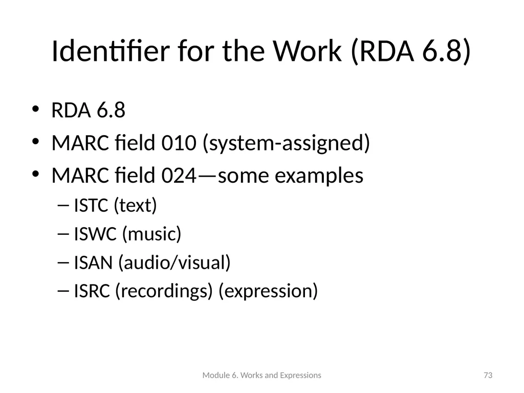 Describing works and expressions Module 6 Prepared - slide 73 of 163