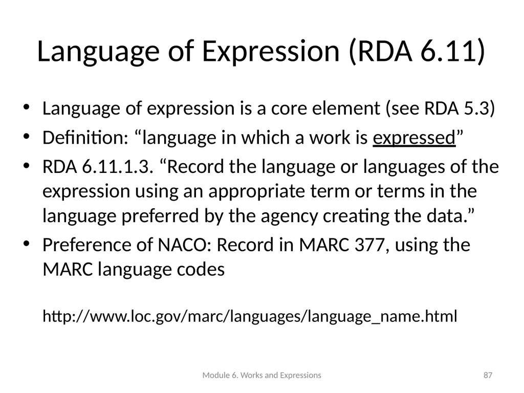 Describing works and expressions Module 6 Prepared - slide 87 of 163