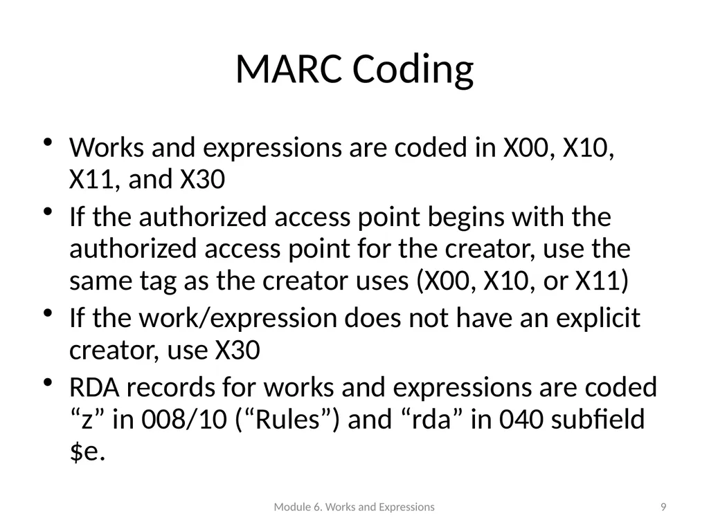Describing works and expressions Module 6 Prepared - slide 9 of 163