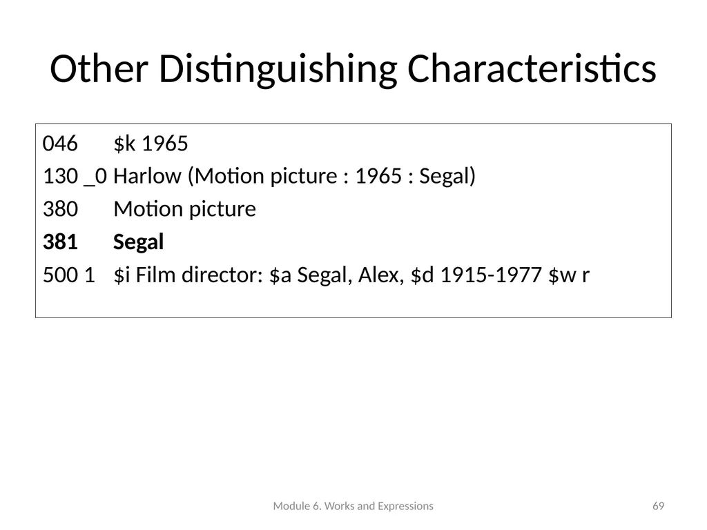 Describing works and expressions Module 6 Prepared - slide 69 of 163
