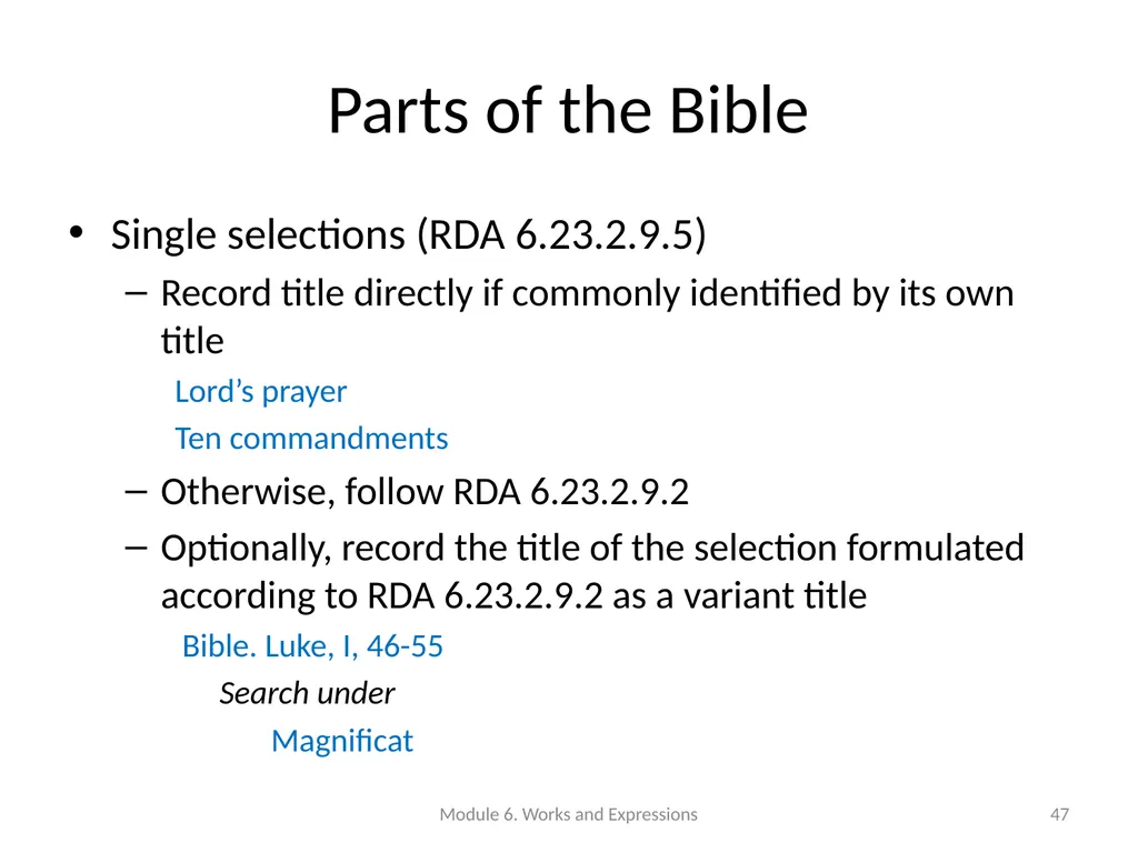 Describing works and expressions Module 6 Prepared - slide 47 of 163