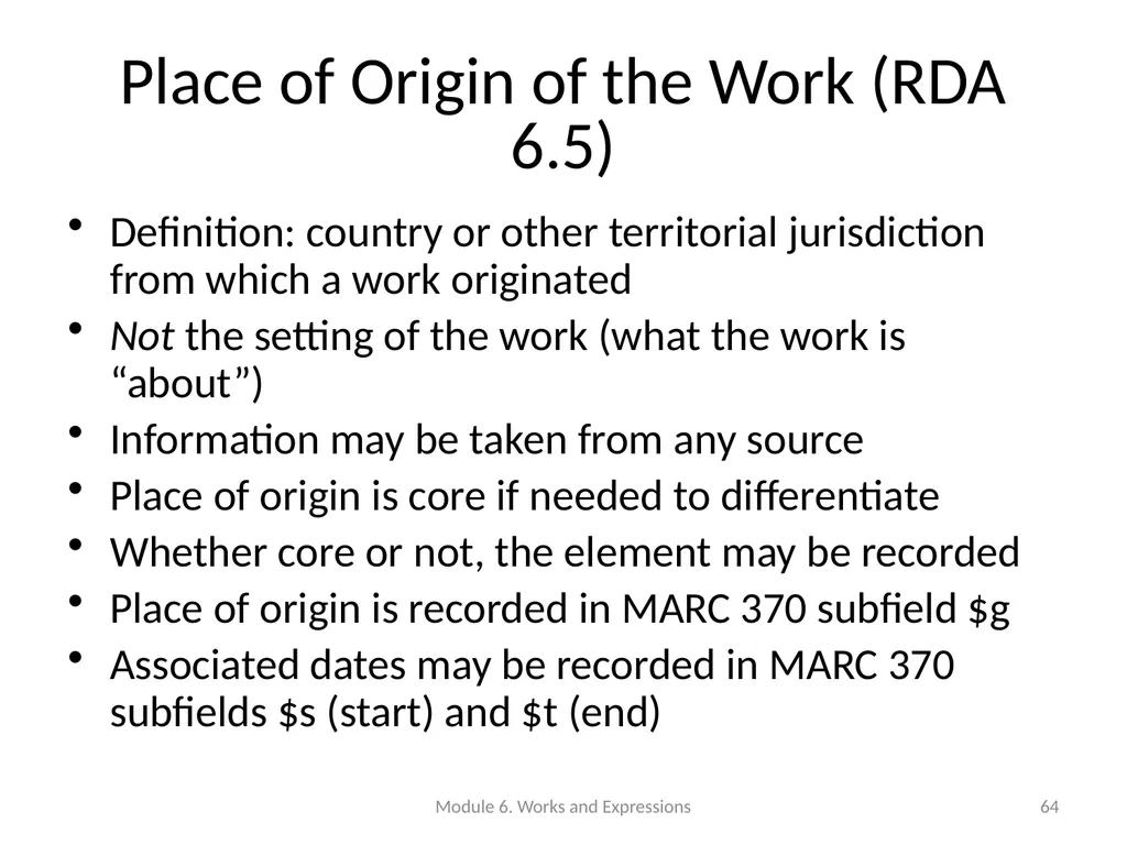 Describing works and expressions Module 6 Prepared - slide 64 of 163