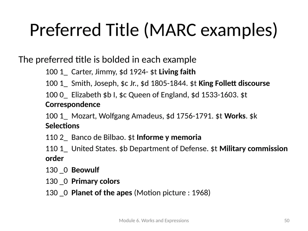 Describing works and expressions Module 6 Prepared - slide 50 of 163