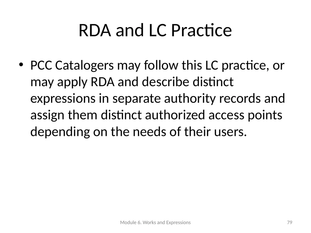 Describing works and expressions Module 6 Prepared - slide 79 of 163