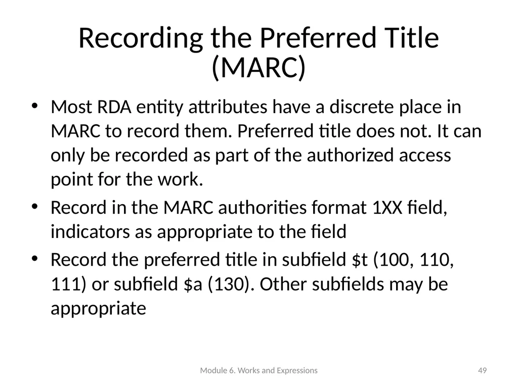 Describing works and expressions Module 6 Prepared - slide 49 of 163