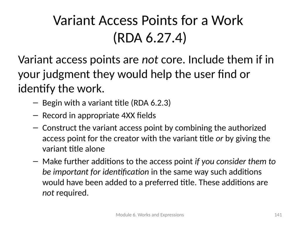 Describing works and expressions Module 6 Prepared - slide 141 of 163