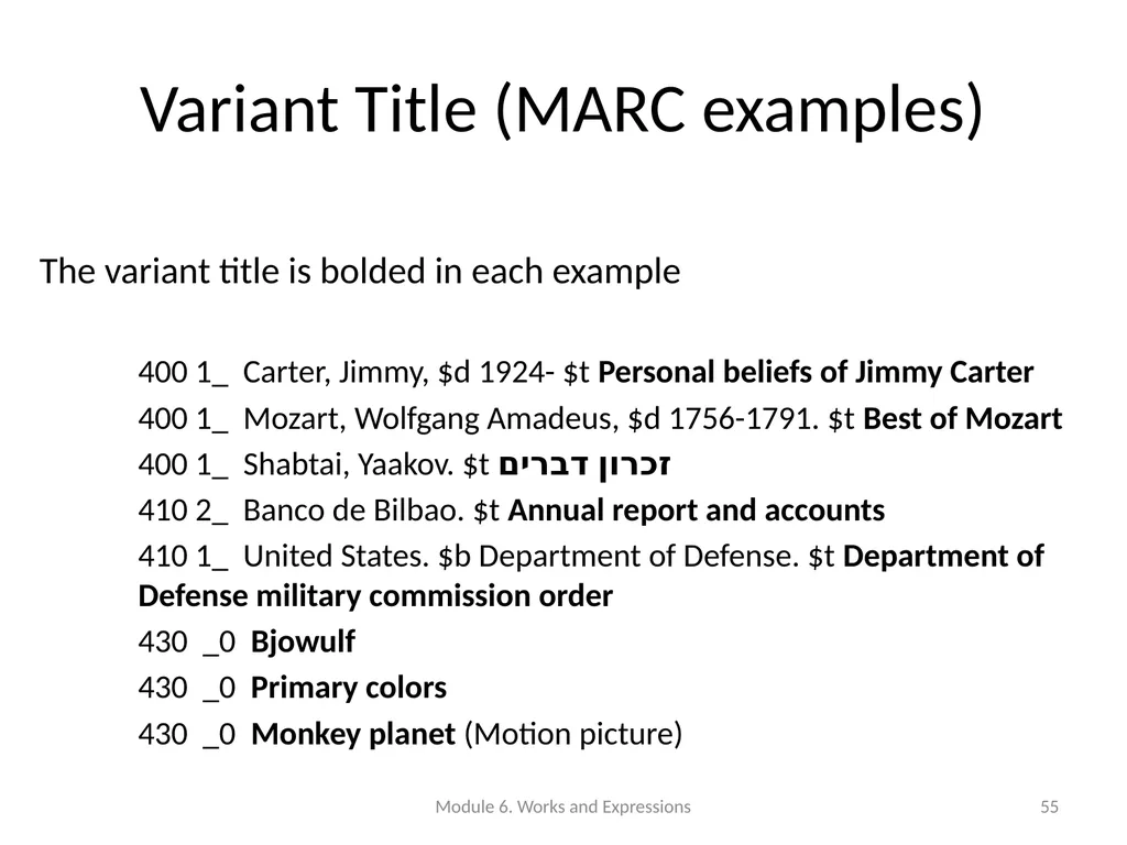 Describing works and expressions Module 6 Prepared - slide 55 of 163