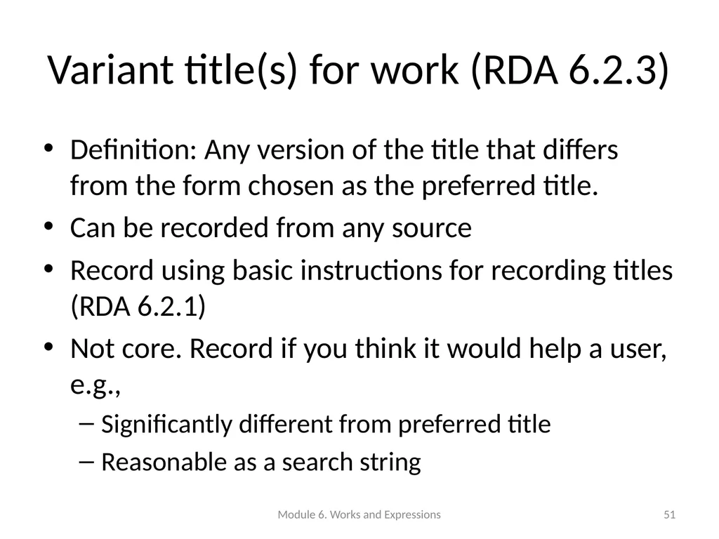 Describing works and expressions Module 6 Prepared - slide 51 of 163