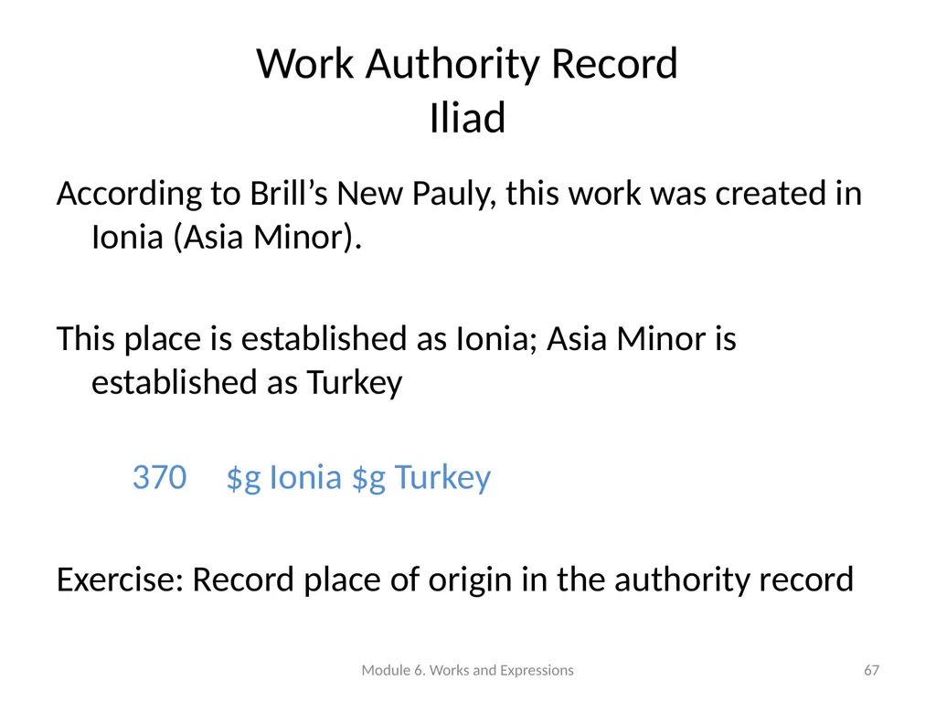 Describing works and expressions Module 6 Prepared - slide 67 of 163
