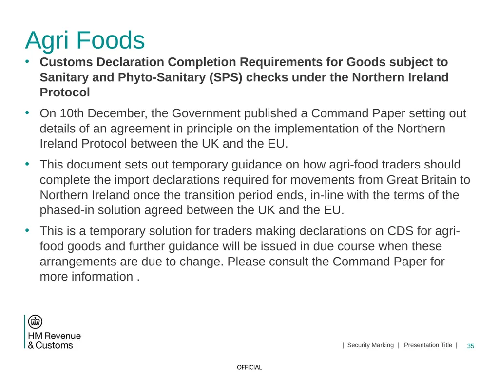 CDS NI Tariff Supplement Module Jan 2021 1 | - slide 35 of 39