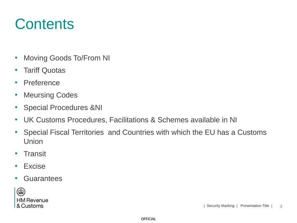 CDS NI Tariff Supplement Module Jan 2021 1 | - slide 2 of 39