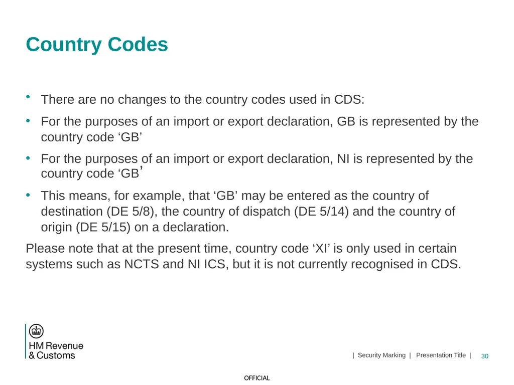 CDS NI Tariff Supplement Module Jan 2021 1 | - slide 30 of 39