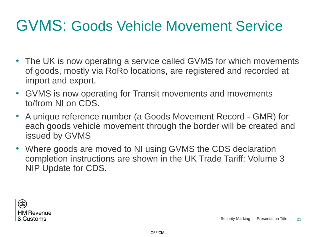 CDS NI Tariff Supplement Module Jan 2021 1 | - slide 23 of 39