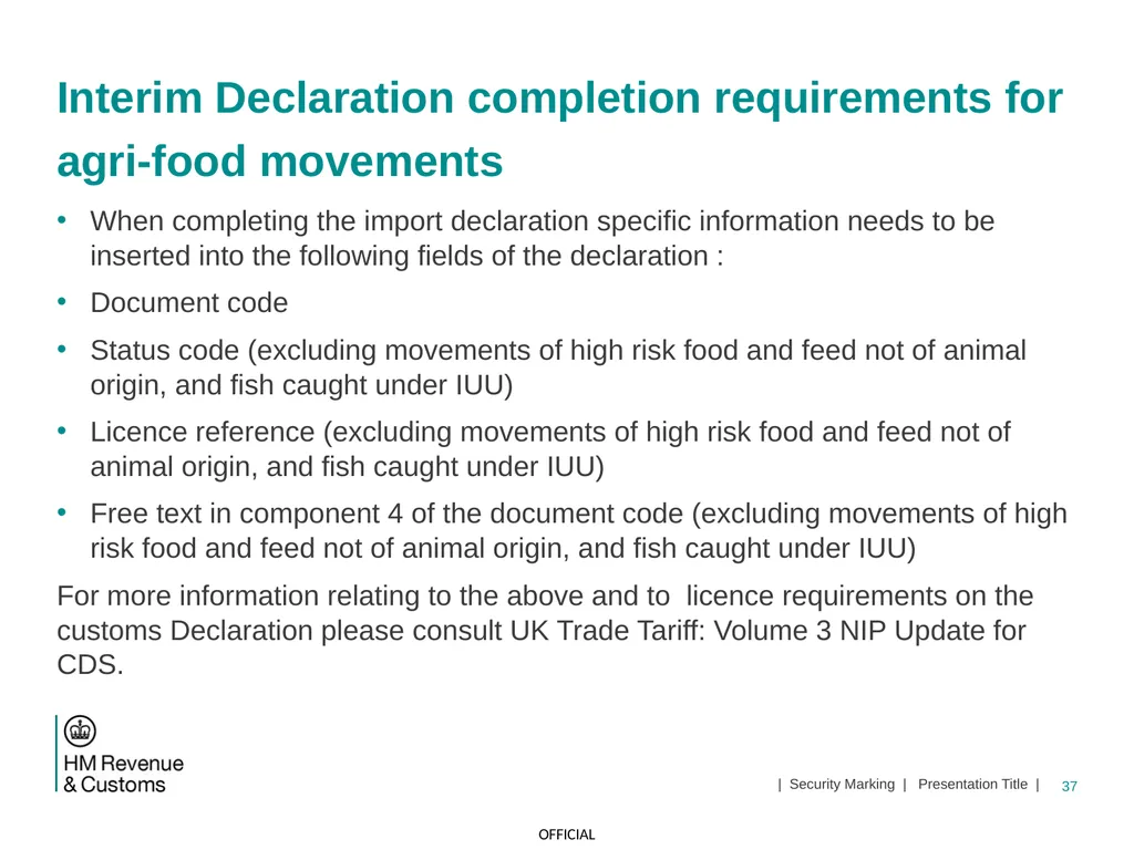 CDS NI Tariff Supplement Module Jan 2021 1 | - slide 37 of 39