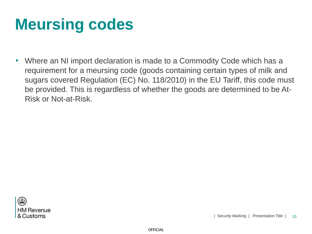 CDS NI Tariff Supplement Module Jan 2021 1 | - slide 13 of 39