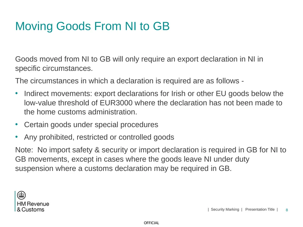CDS NI Tariff Supplement Module Jan 2021 1 | - slide 8 of 39