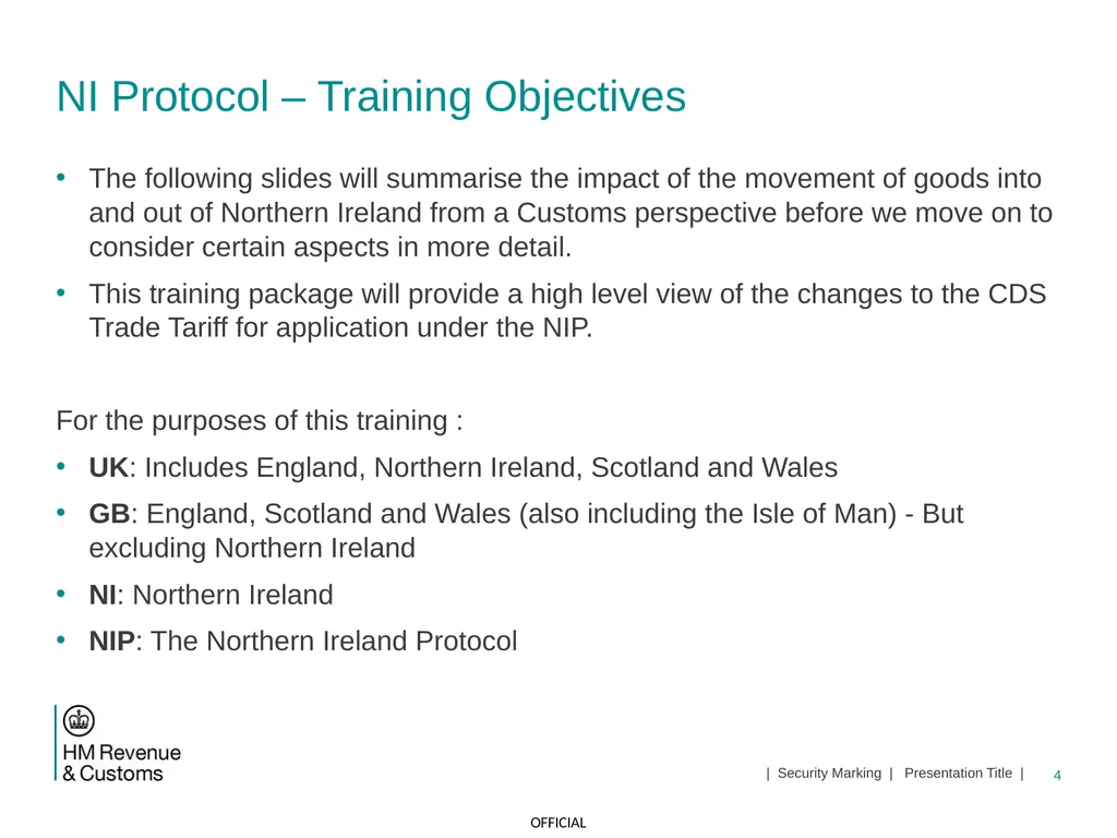 CDS NI Tariff Supplement Module Jan 2021 1 | - slide 4 of 39