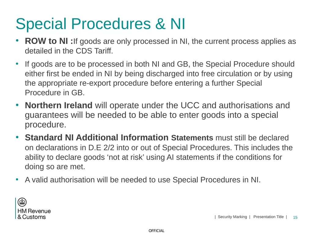 CDS NI Tariff Supplement Module Jan 2021 1 | - slide 15 of 39