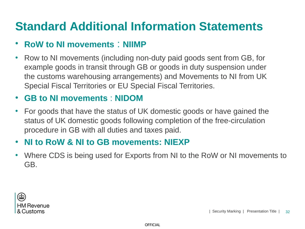 CDS NI Tariff Supplement Module Jan 2021 1 | - slide 32 of 39