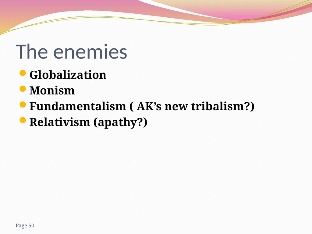Human Ingenuity,ethics and the articulation - slide 50 of 61