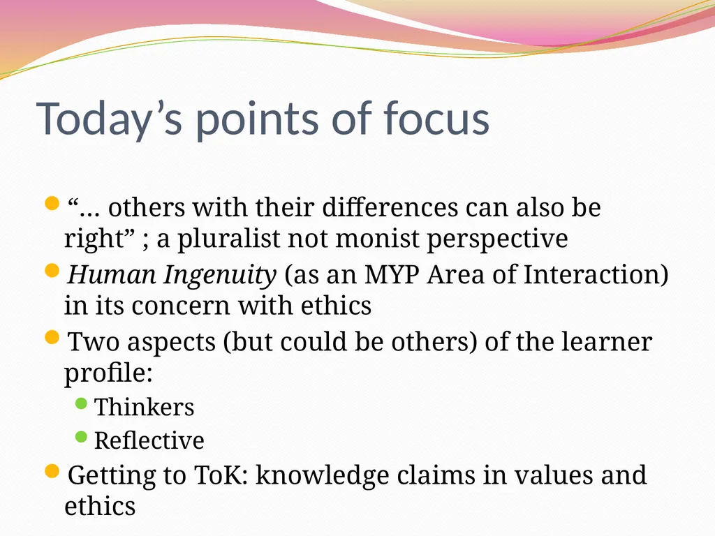 Human Ingenuity,ethics and the articulation - slide 4 of 61