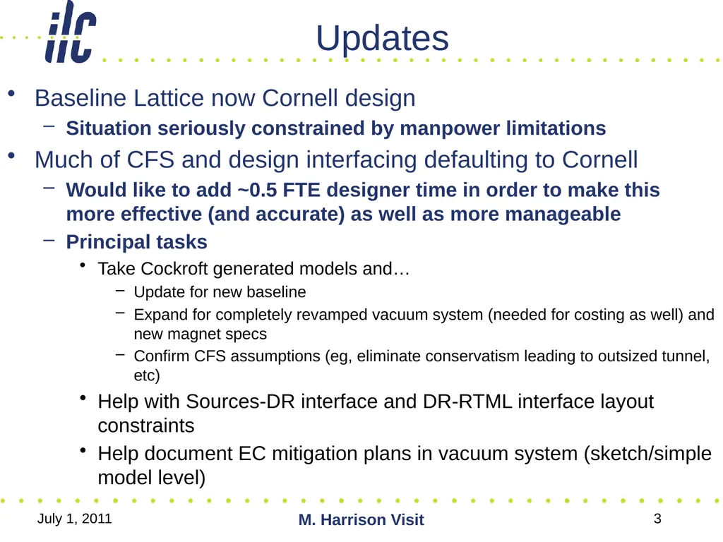 September 12, 2011 Global Design Effort 1 ILC - slide 3 of 18