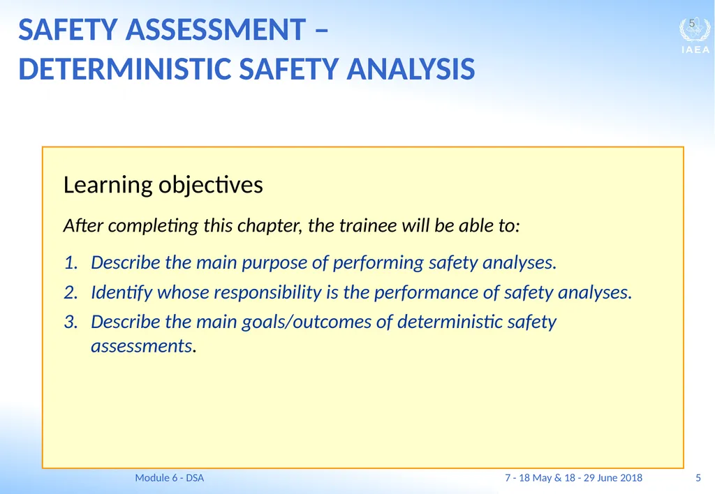 Module VI Deterministic safety analysis F. Adorján - slide 5 of 127