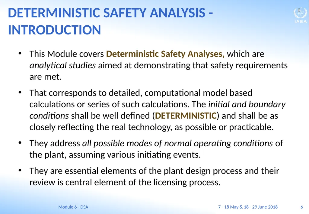 Module VI Deterministic safety analysis F. Adorján - slide 6 of 127