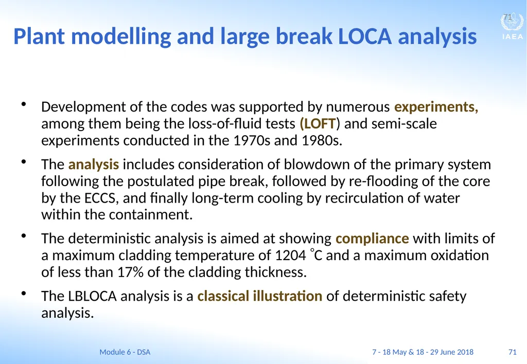Module VI Deterministic safety analysis F. Adorján - slide 71 of 127