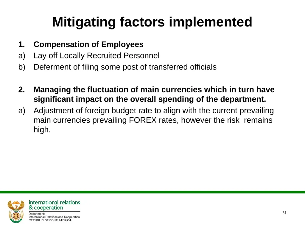ANNUAL PERFORMANCE PLAN 2017/ 2018 PRESENTATION TO - slide 31 of 33