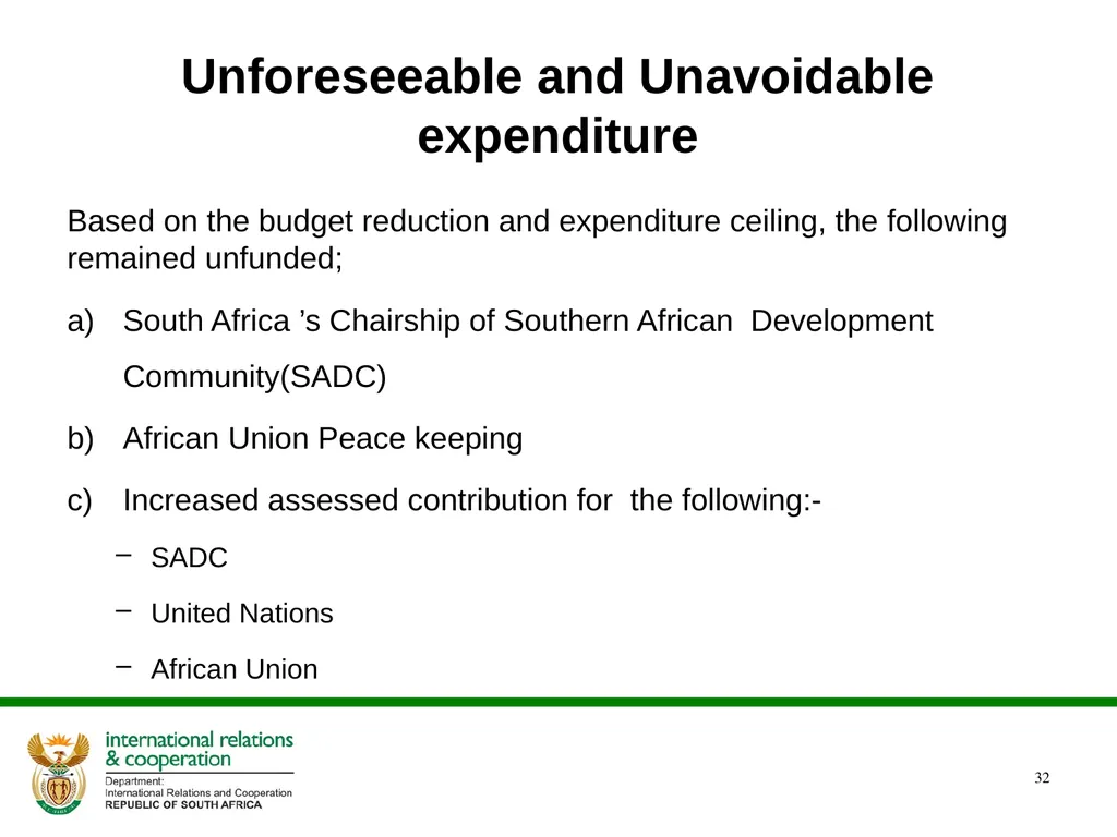 ANNUAL PERFORMANCE PLAN 2017/ 2018 PRESENTATION TO - slide 32 of 33