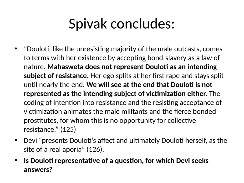 Subalternity, Solidarity and Experience Week 1: - slide 11 of 15