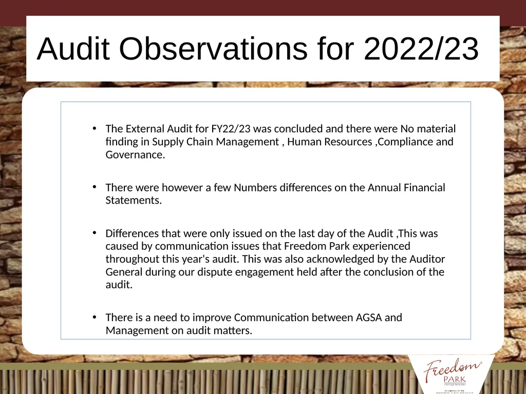 BRIEFING ON APP / ANNUAL REPORT / MANAGEMENT/ - slide 24 of 28