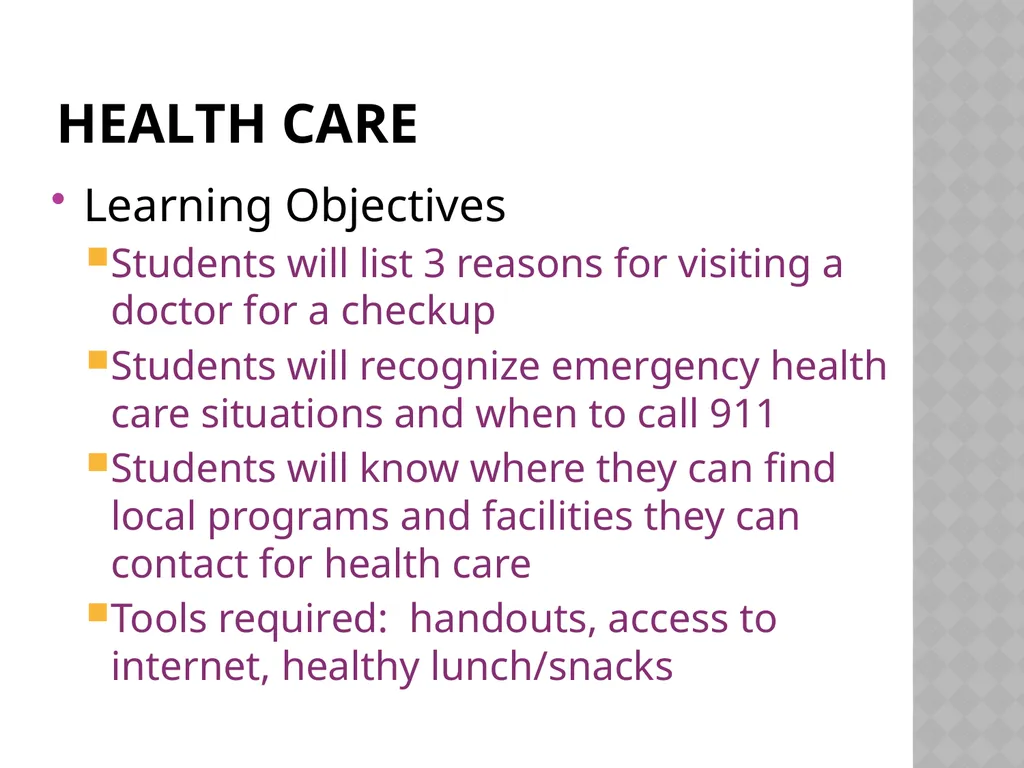 Staying Healthy An English Learner’s guide to - slide 3 of 34