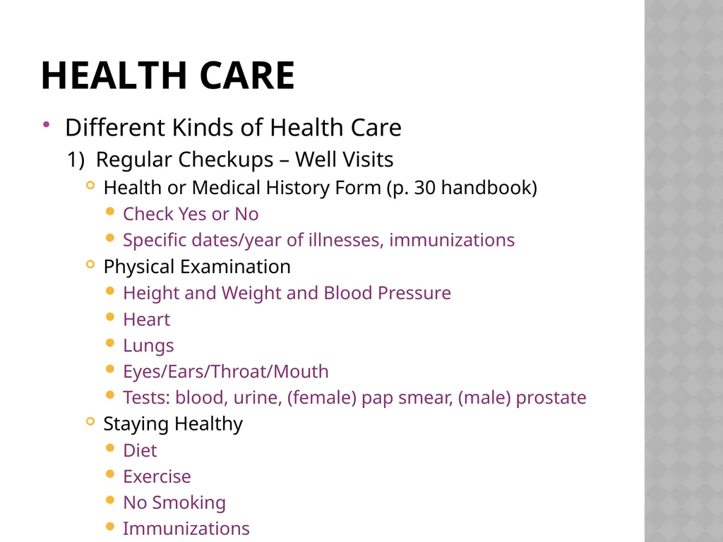 Staying Healthy An English Learner’s guide to - slide 5 of 34