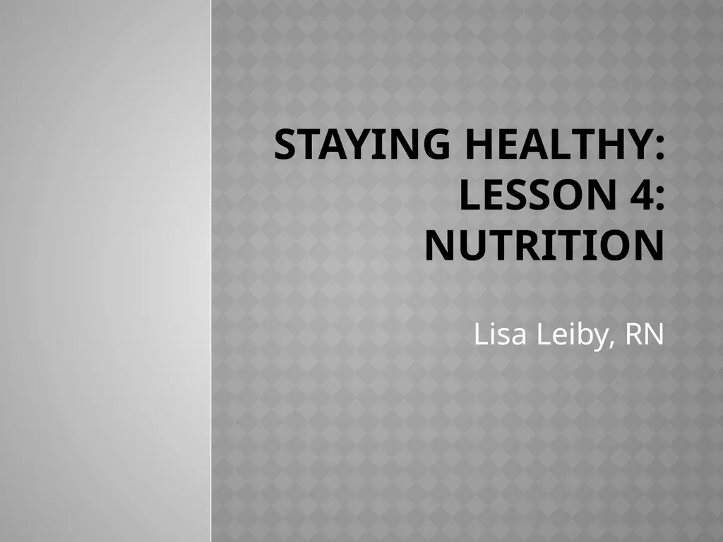 Staying Healthy An English Learner’s guide to - slide 29 of 34