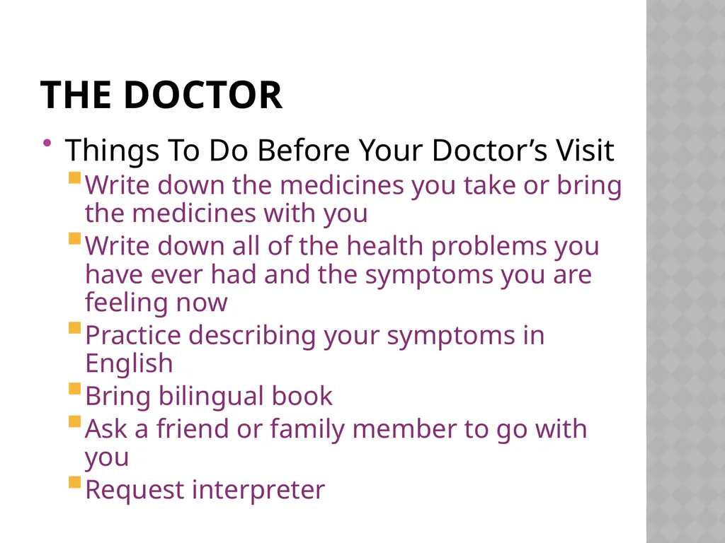 Staying Healthy An English Learner’s guide to - slide 13 of 34