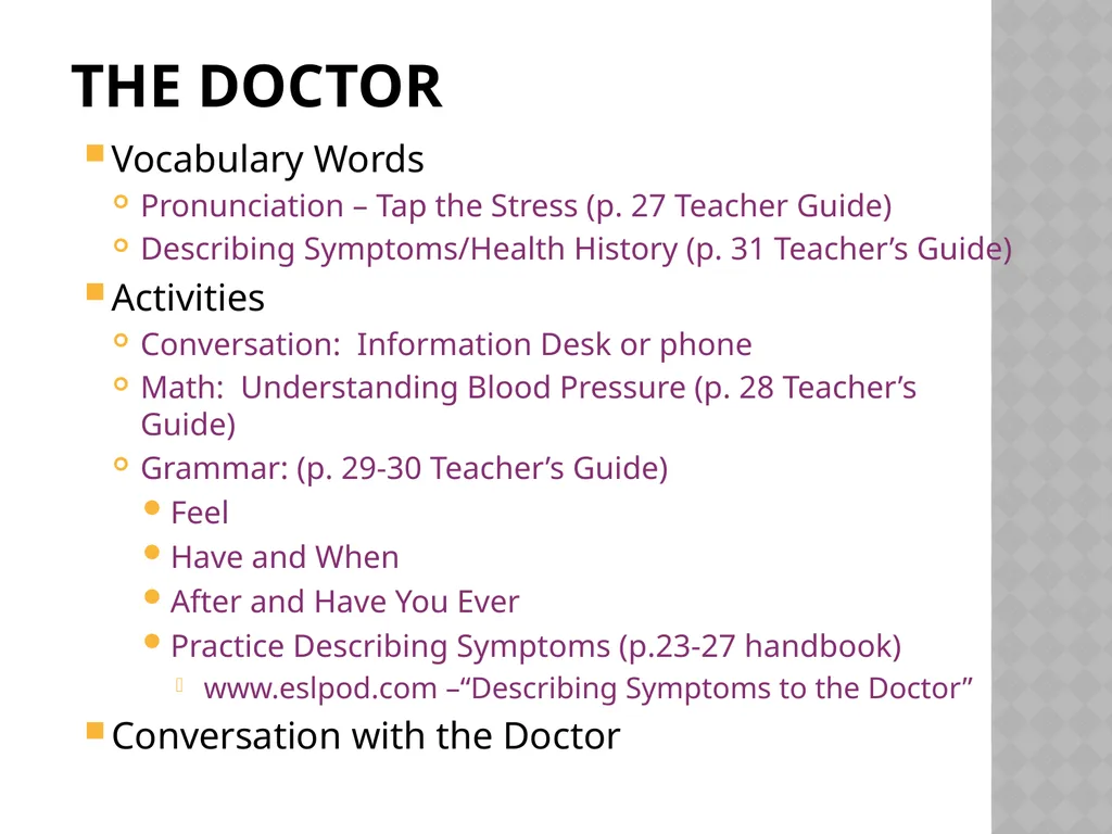 Staying Healthy An English Learner’s guide to - slide 15 of 34