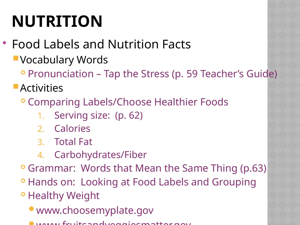 Staying Healthy An English Learner’s guide to - slide 32 of 34