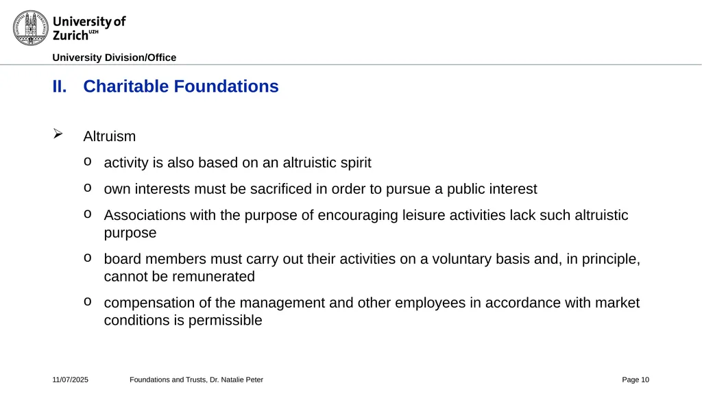 Foundations and Trusts Block 3 – Part II Spring - slide 10 of 61
