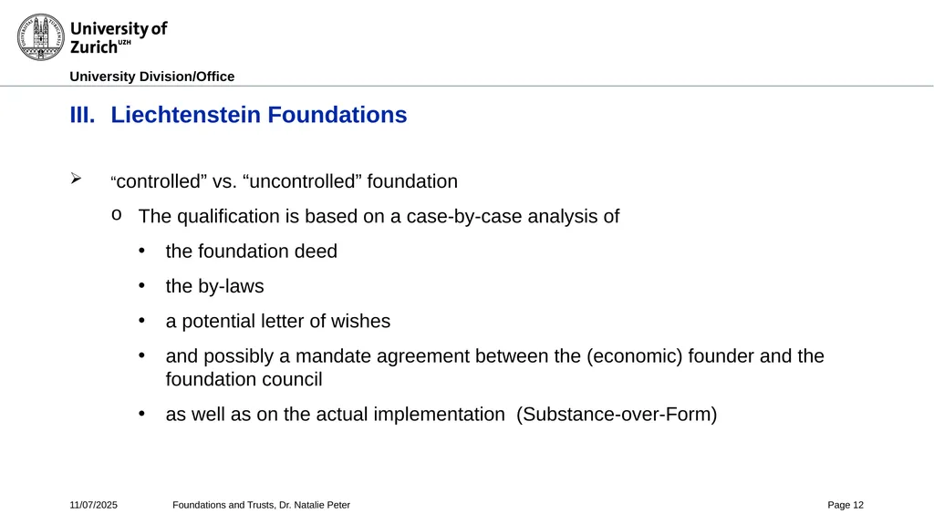 Foundations and Trusts Block 3 – Part II Spring - slide 12 of 61