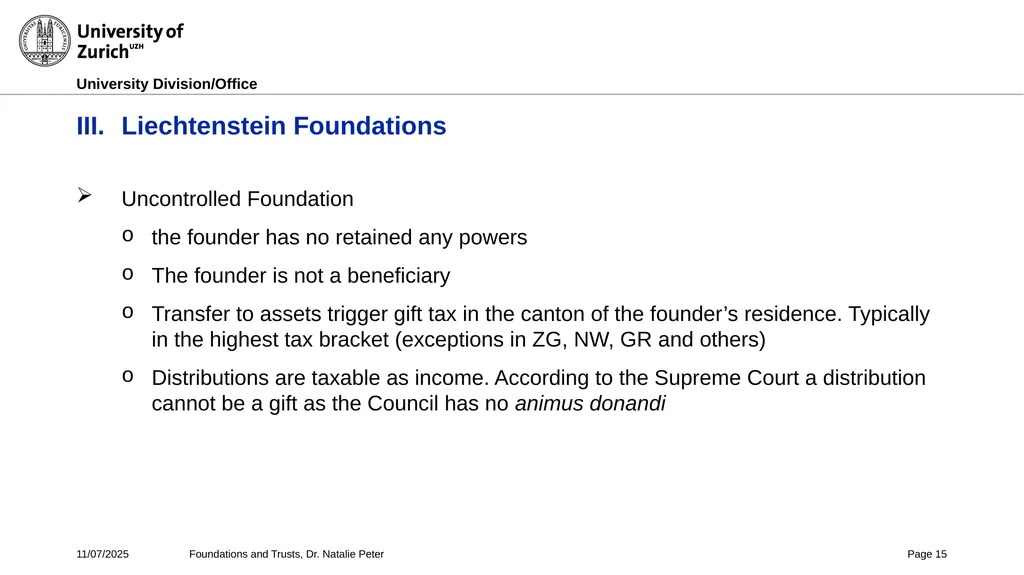 Foundations and Trusts Block 3 – Part II Spring - slide 15 of 61