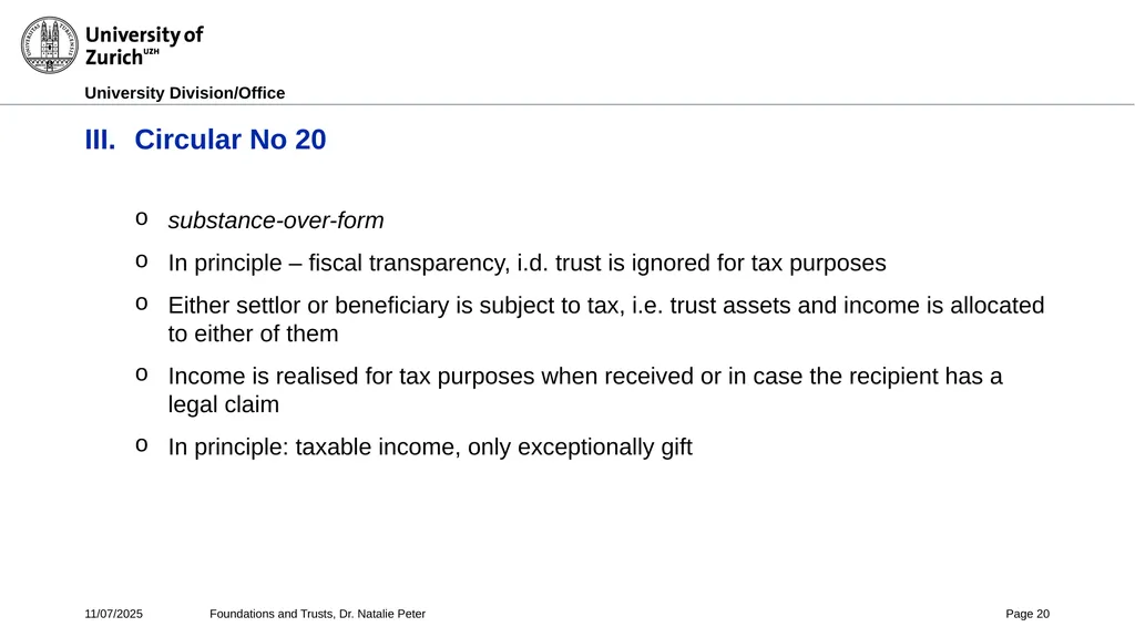 Foundations and Trusts Block 3 – Part II Spring - slide 20 of 61