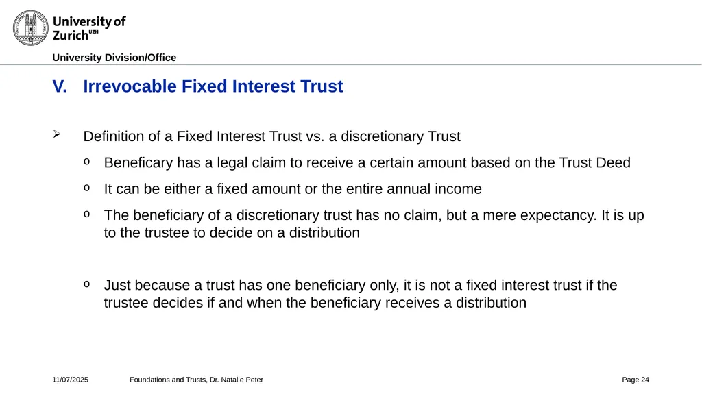 Foundations and Trusts Block 3 – Part II Spring - slide 24 of 61