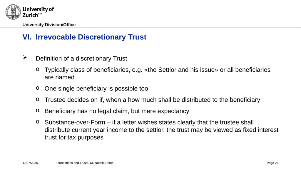 Foundations and Trusts Block 3 – Part II Spring - slide 26 of 61
