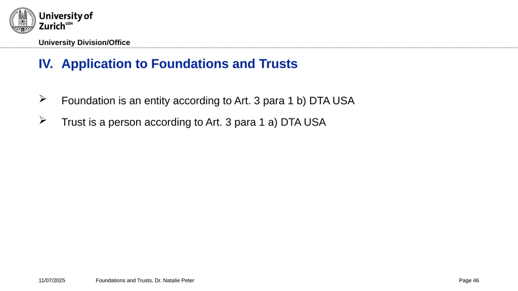Foundations and Trusts Block 3 – Part II Spring - slide 46 of 61
